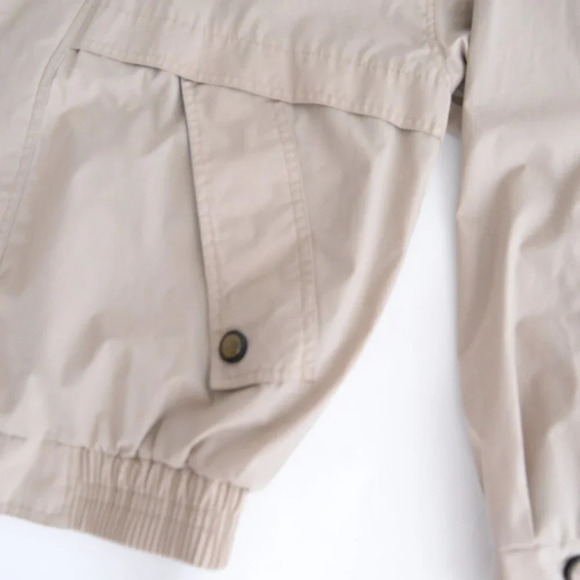 Vintage Munsingwear Tan & Navy Zip Up with Hidden Hood Utility Jacket Size Small - Picture 6 of 11